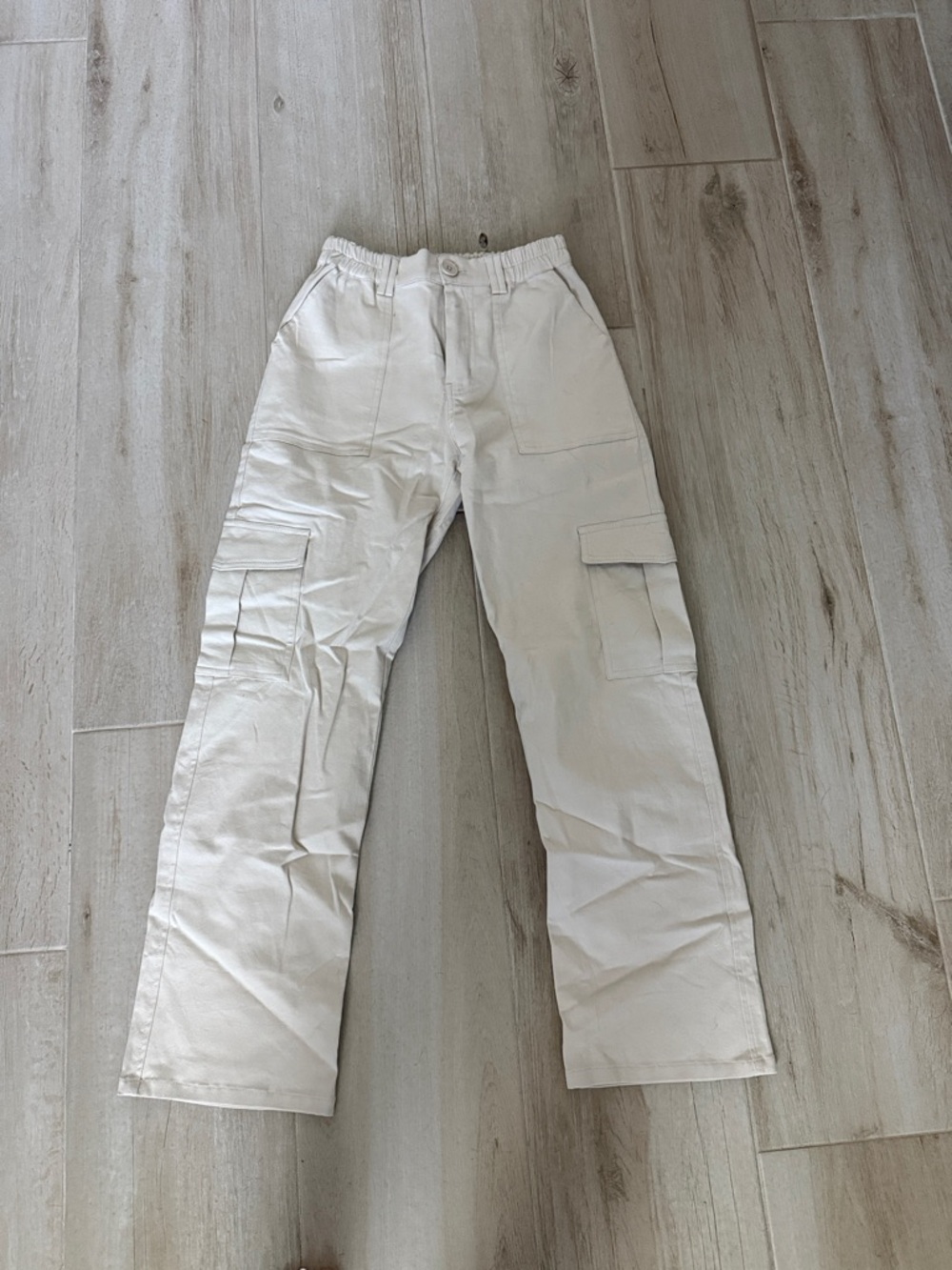 New Women’s Tan Cargo Pants Straight Leg size S